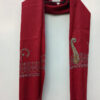 Maroon Polywool Stole With Hand Sozni Work