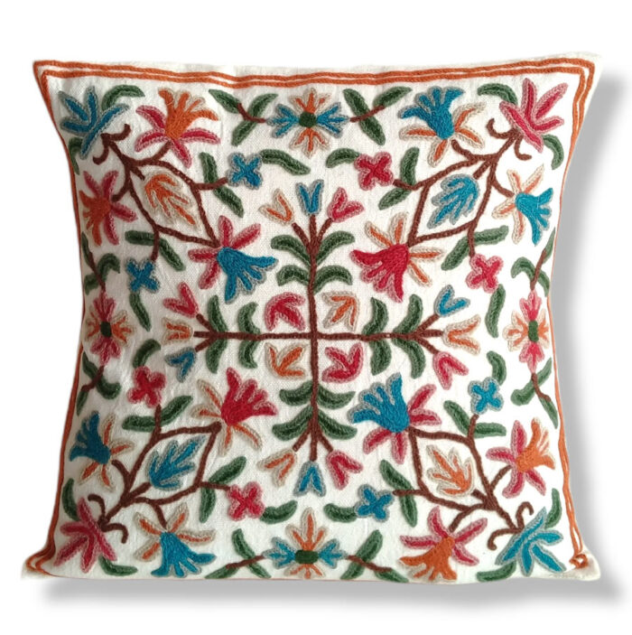 Lakit Posh Hand Embroidered Crewel 16×16 Cushion Cover