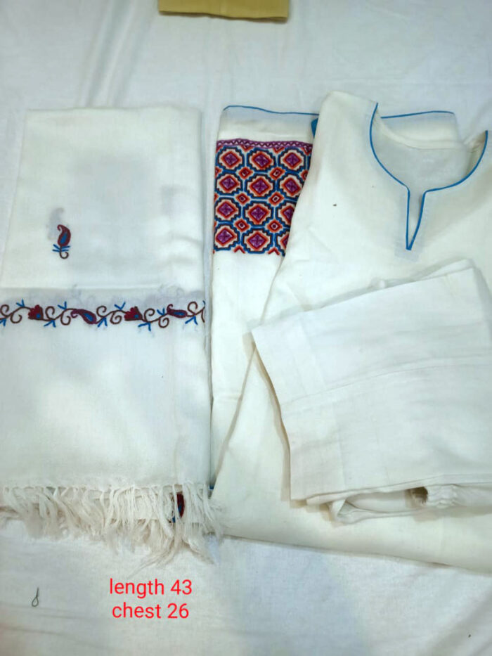 Pure Wool White Pheran Set - Image 2
