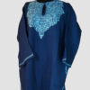 Pure Raffal Wool Blue Pheran With Hand Aari Work