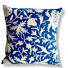 Blue White Hand Embroidered Crewel 16x16 Cushion Cover