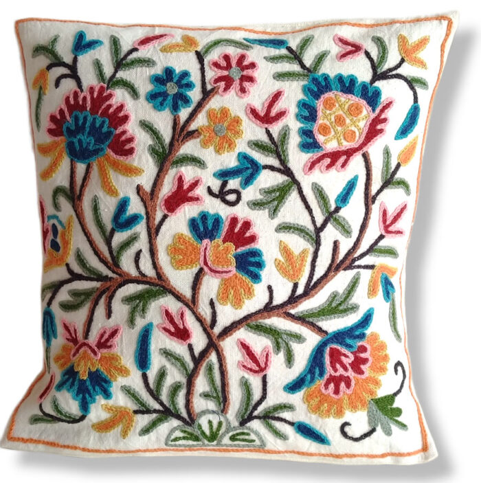 Harud Hand Embroidered Crewel 16×16 Cushion Cover