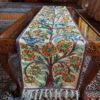 Golden Birdy Chain Stitch Embroidered Table Runner (6x1ft)