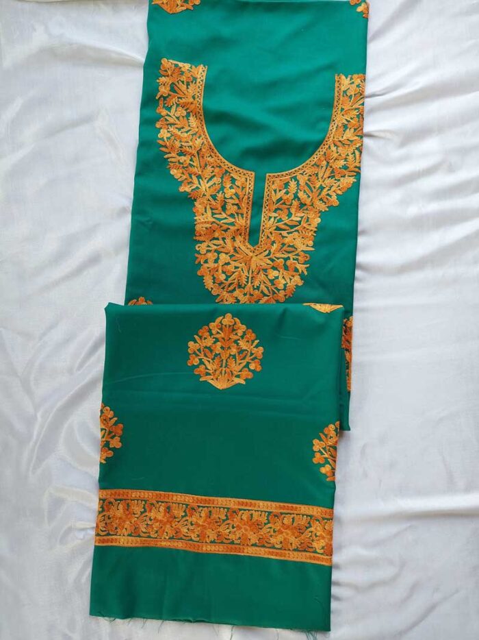 Green Spun Aari Embroidery Suit - Image 2