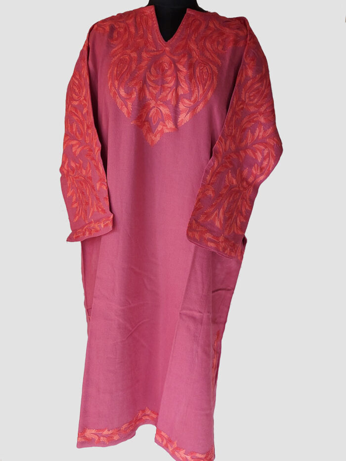 Raffal Wool Winter Pheran With Aari Work - Image 2