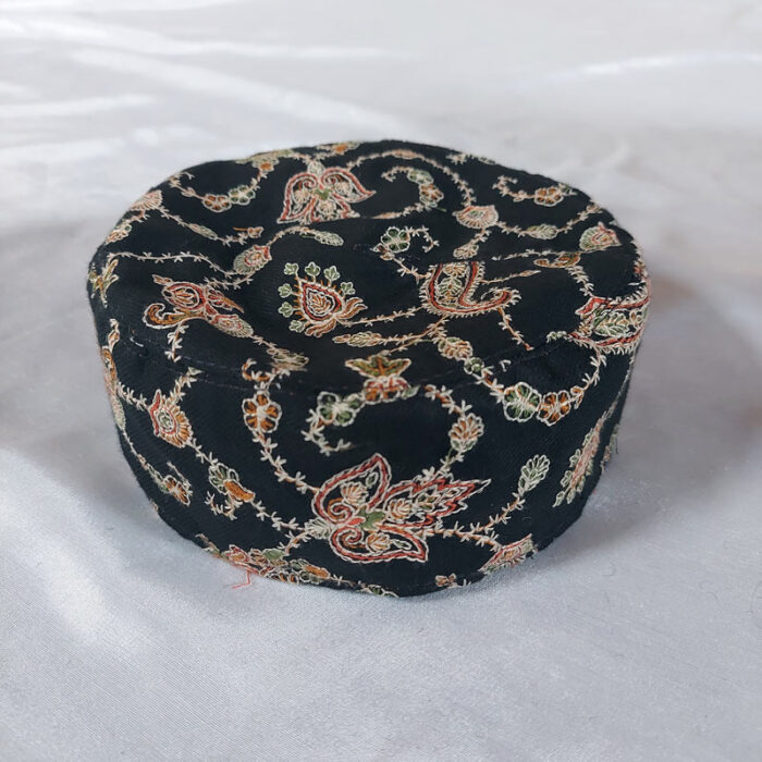 Black Kashmiri Cap with Beautiful Handwork