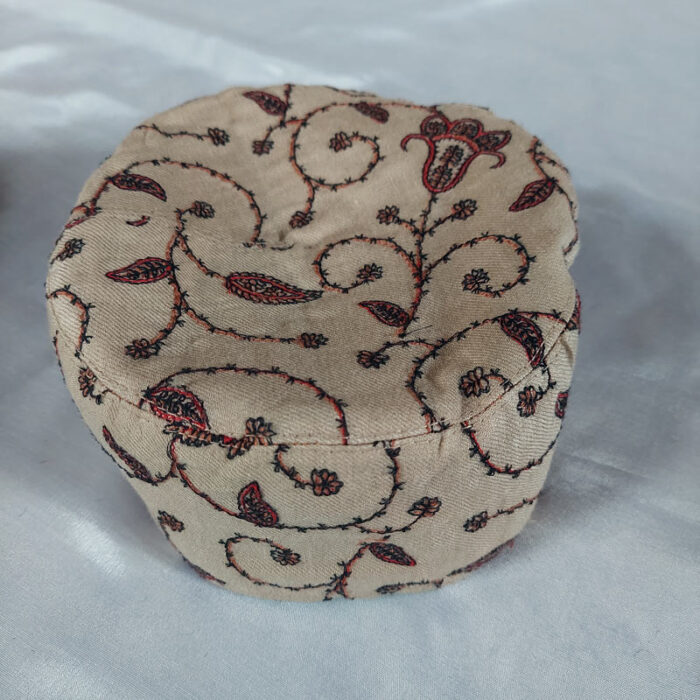 Light Brown Kashmiri Cap with Handwork