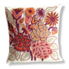 Rust Hand Embroidered Crewel 16×16 Cushion Cover