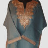 Tweed Grey Blue Pheran With Tilla Work