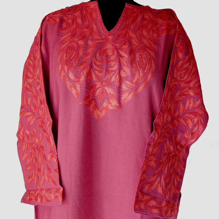 Raffal Wool Winter Pheran With Aari Work