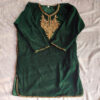 Kids Green Velvet Pheran with Golden Tilla Work (Length 31)