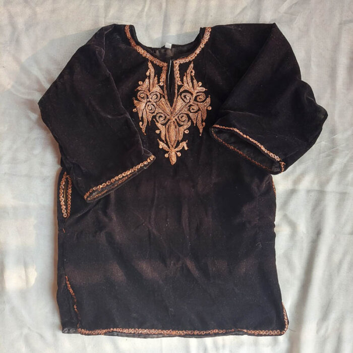 Kids Black Velvet Pheran (Length 24)