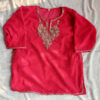 Kids Pink Velvet Pheran (Length 23.5)