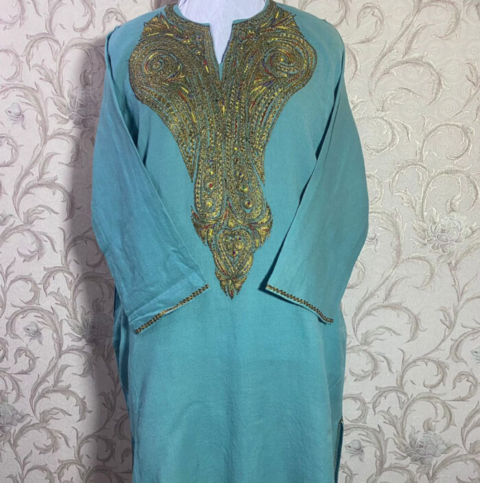 Turquoise Raffal Tilla Pheran