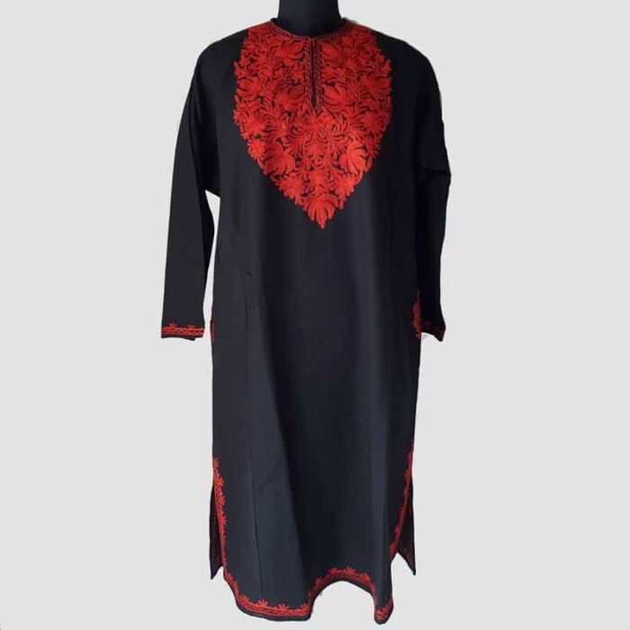 Black Cashmilon Pheran with Aari Work - Image 2