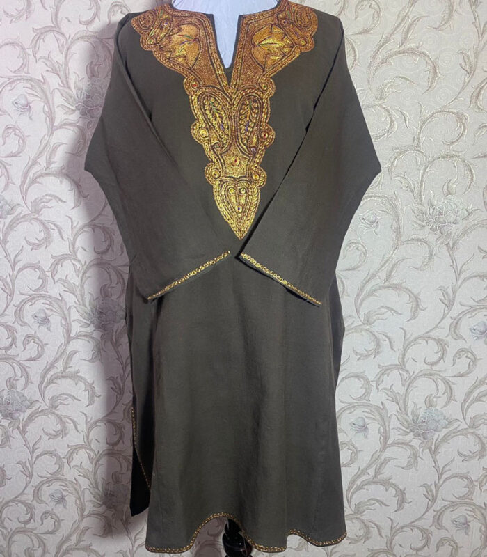 Dark Brown Raffal Tilla Pheran - Image 2