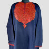 Dark Blue Aari Hand Work Pure Raffal Pheran