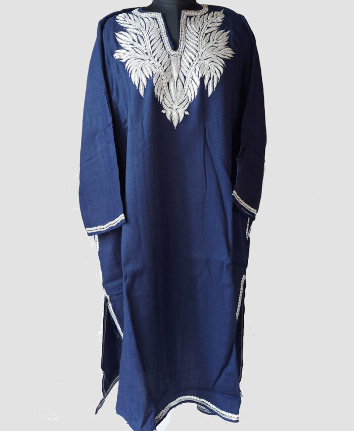 Dark Blue Pure Raffal Tilla Pheran - Image 2