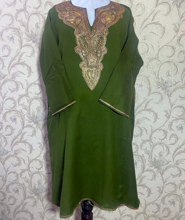 Dark Green Pure Raffal Tilla Pheran - Image 2