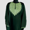 Dark Green Aari Hand Work Pure Raffal Pheran