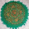 3x3ft Sabz Badami Kashmiri Hand Embroidered Namda Rug