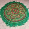 3x3ft Sabz ti Wazul Badami Kashmiri Hand Embroidered Namda Rug