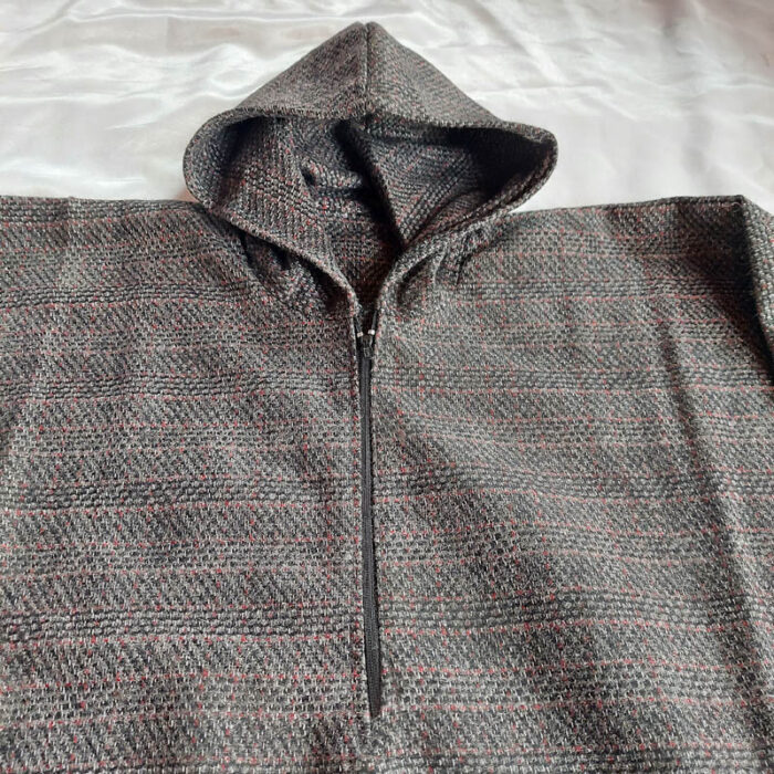 Dark Grey with Red Check Lines Boys Pheran (Length 35) - Image 2