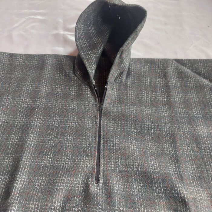 Dark Grey Green Check Boys Kashmiri Pheran (Length 26) - Image 2