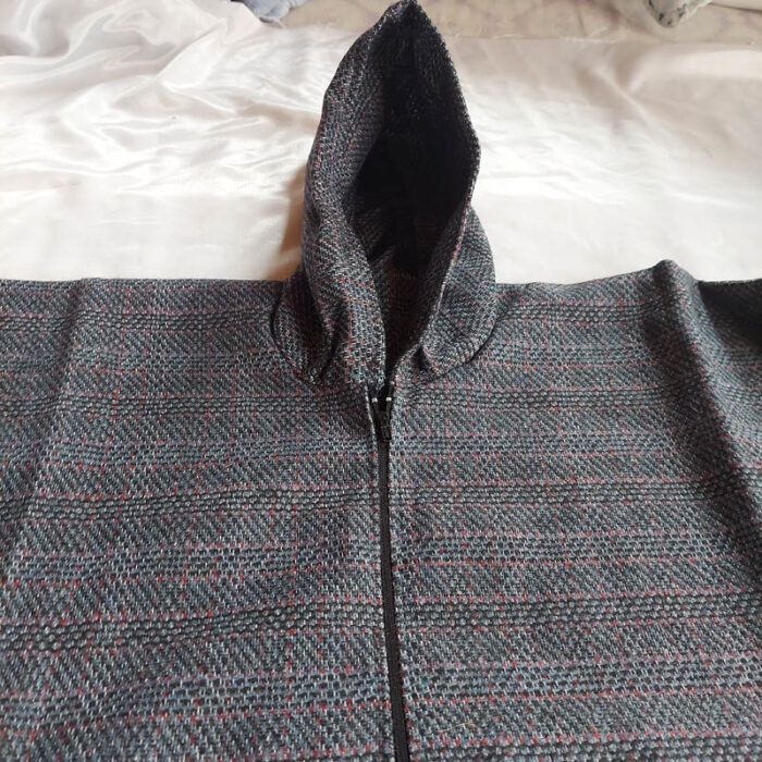 Dark Grey Blue Check Boys Kashmiri Pheran (Length 34) - Image 2