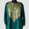 Dark Green Cashmilon Pheran with Chinar Leaf Aari Work