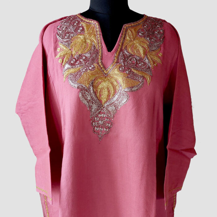 Pink Pure Raffal Dual Tilla Pheran