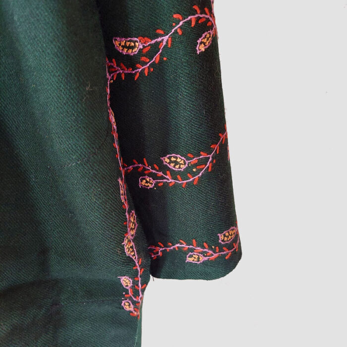 Dark Green 56 Count Sozni Work Pheran - Image 3