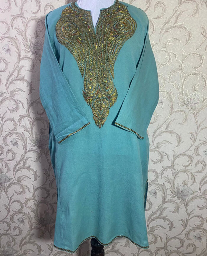 Turquoise Raffal Tilla Pheran - Image 2