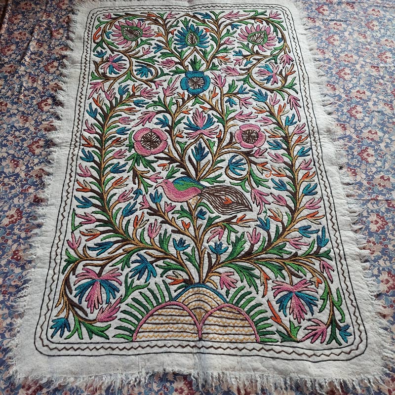 6x4 Posh Kul Handmade Aari Embroidered Wool Namda