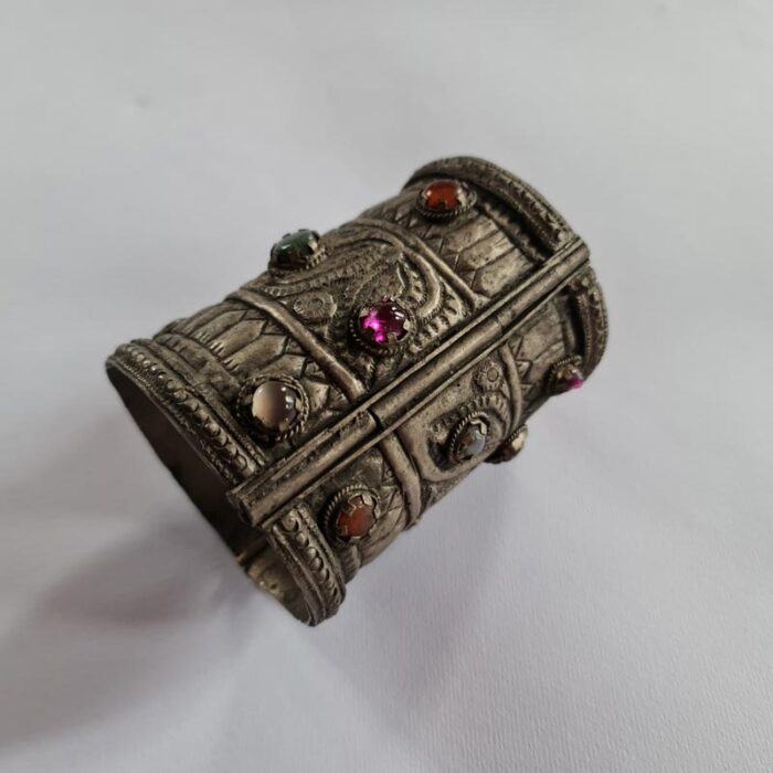 Kashmiri Traditional & Antique Handmade Cuff Bracelet with Stones