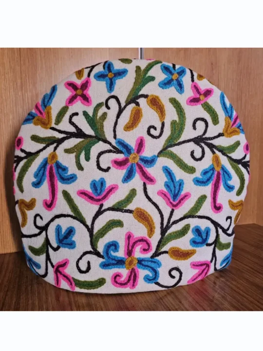 Floral Sabzar Kashmiri Crewel Tea Cozy with Hand Embroidery | Bulbul