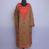 Brown Kashmiri Woolen Aari Work Kurta