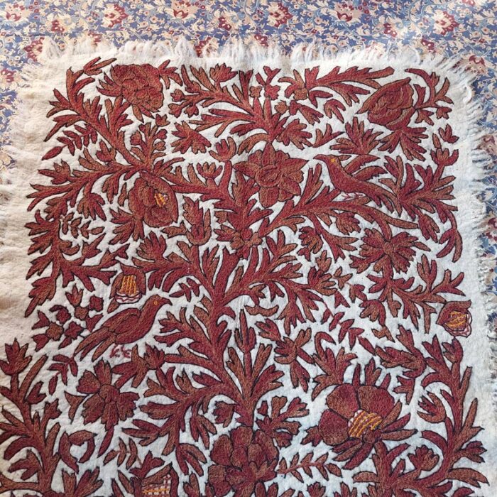 6x4 Harud Double Work Handmade Aari Embroidered Wool Namda - Image 2