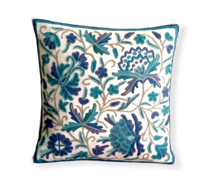 Aharbal Embroidered Crewel 16×16 Cushion Cover
