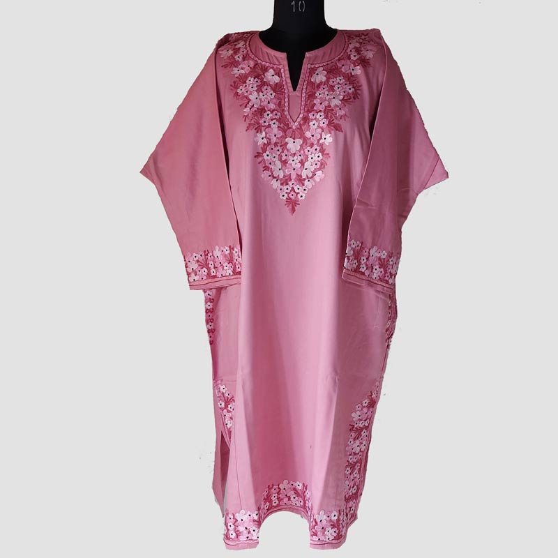 Pink Tweed Aari Work Pheran - Image 2