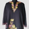 Black Floral Design Aari Work Cashmilon Pheran