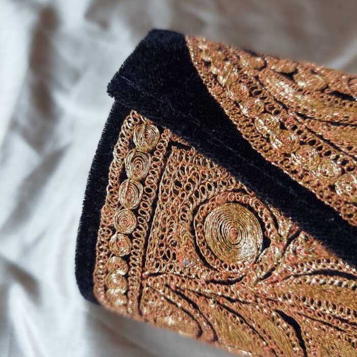 Black Velvet Clutch With Tilla Work - Image 2