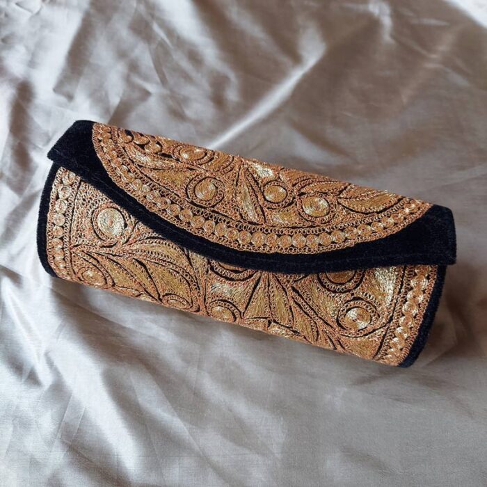 Black Velvet Clutch With Tilla Work