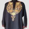 Black Cashmilon Pheran with Floral Aari Work