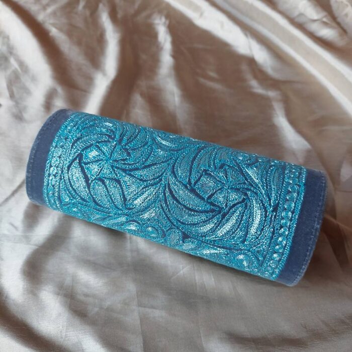 Blue Velvet Clutch With Tilla Work - Image 2