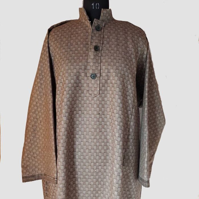 Light Brown With Light Grey Check Pheran