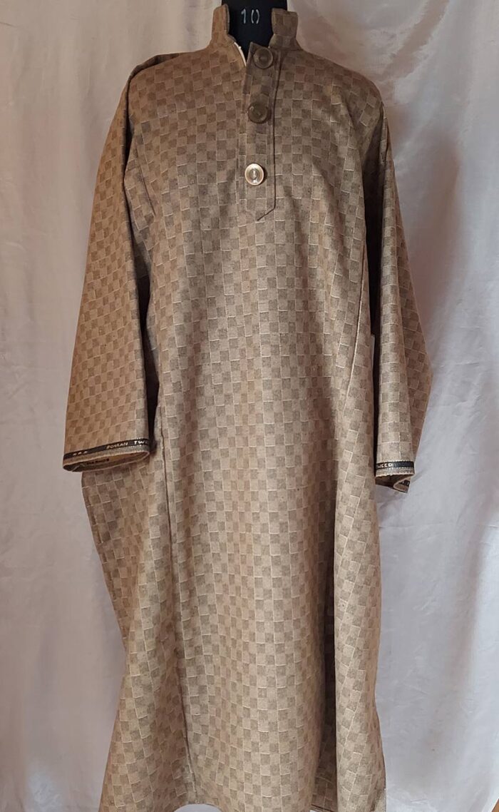 Brown With Grey Check Pheran - Image 2