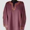 Brown Pure Raffal Wool Sozni and Zari Work Pheran