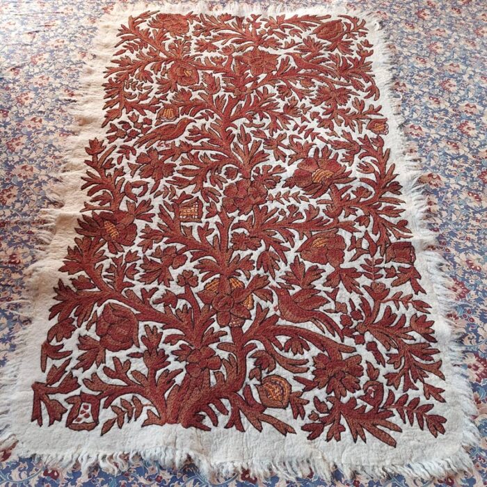 6x4 Harud Double Work Handmade Aari Embroidered Wool Namda
