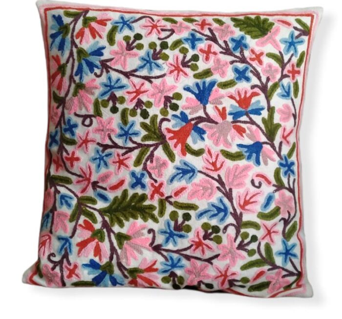 Bahar Hand Embroidered Crewel 16×16 Cushion Cover